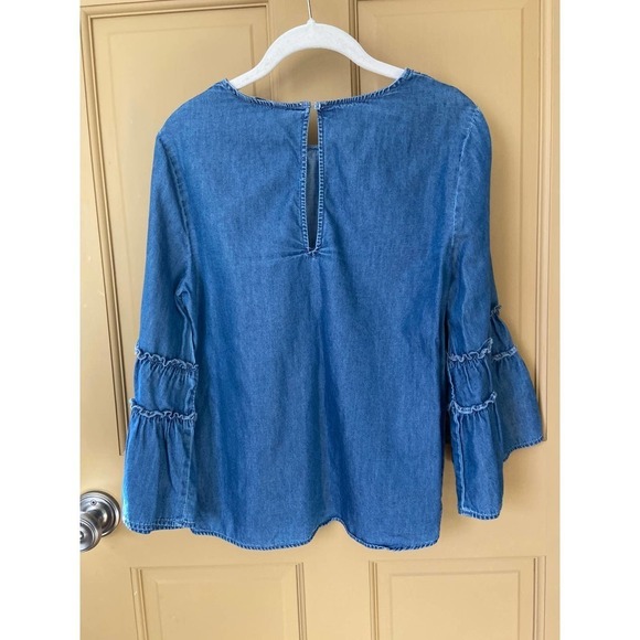 Express Factory Boho Embroidery Chambray Shirt Women's Size Small - Picture 8 of 8